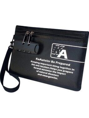 Fireproof Waterproof Bag with Lock - Secure Zipper Pouch for Cash, Jewelry